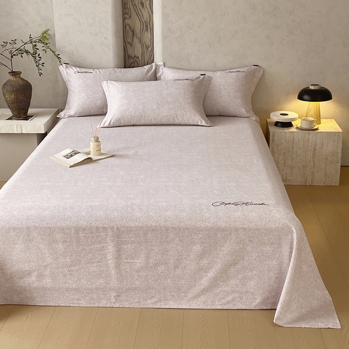 91家纺网 家纺一手货源 找家纺 春皖家纺 2026春夏新款天丝棉刺绣单床单 床单单件 曼妮-云褐色