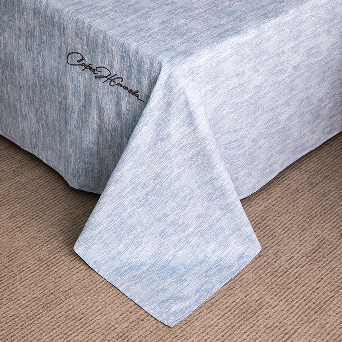 91家纺网 家纺一手货源 找家纺 春皖家纺 2026春夏新款天丝棉刺绣单床单 床单单件 宝绮蓝