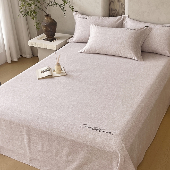 91家纺网 家纺一手货源 找家纺 春皖家纺 2026春夏新款天丝棉刺绣单床单 床单单件 曼妮-云褐色