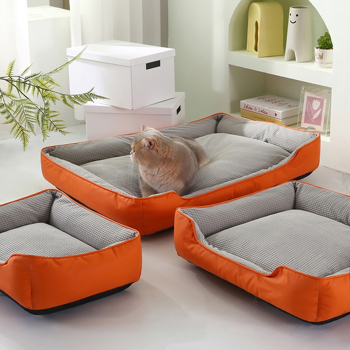 91家纺网 家纺一手货源 找家纺 永光家居 2026新款猫抓皮宠物窝可拆卸猫窝狗窝四季通用猫咪用品狗狗用品 橙 40x50cm