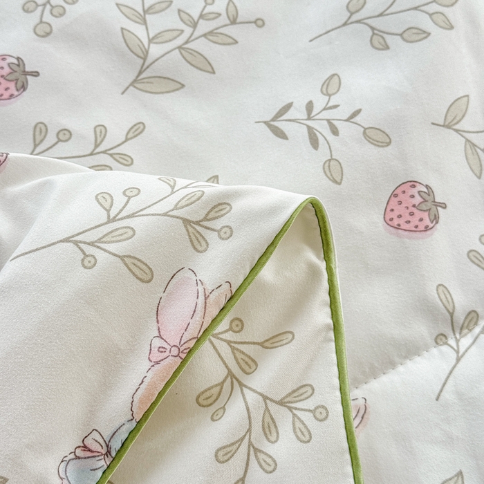 91家纺网 家纺一手货源 找家纺 梦舒阳家纺 2026新款仿棉夏凉被古法水洗棉夏被空调被跑量款 兔兔闺蜜