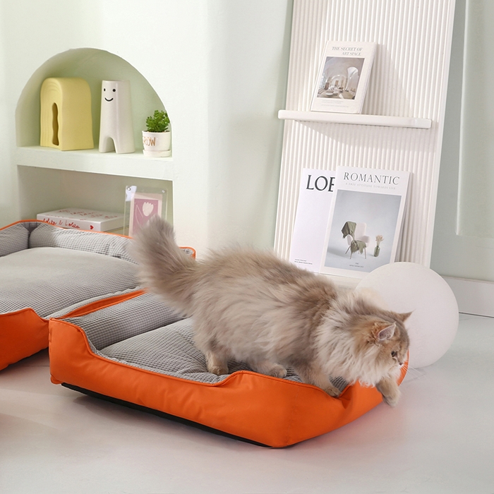 91家纺网 家纺一手货源 找家纺 永光家居 2026新款猫抓皮宠物窝可拆卸猫窝狗窝四季通用猫咪用品狗狗用品 橙 50x60cm