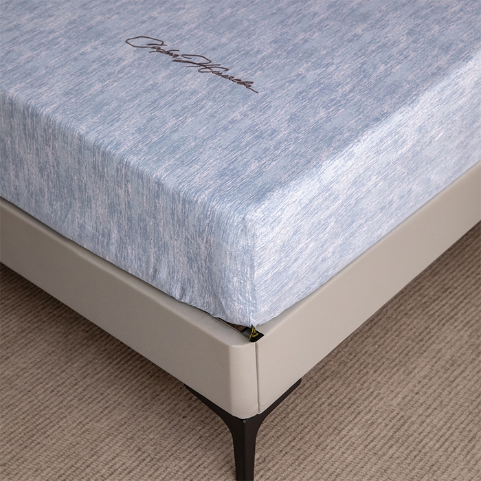 91家纺网 家纺一手货源 找家纺 春皖家纺 2026春夏新款天丝棉刺绣单床笠 床笠单件 宝绮蓝