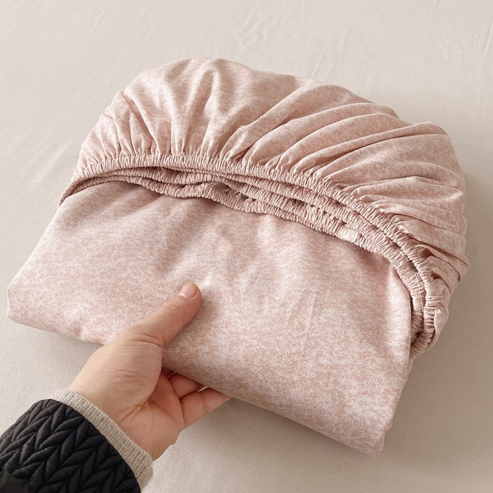 91家纺网 家纺一手货源 找家纺 春皖家纺 2026春夏新款天丝棉刺绣单床笠 床笠单件 曼妮-贝壳色