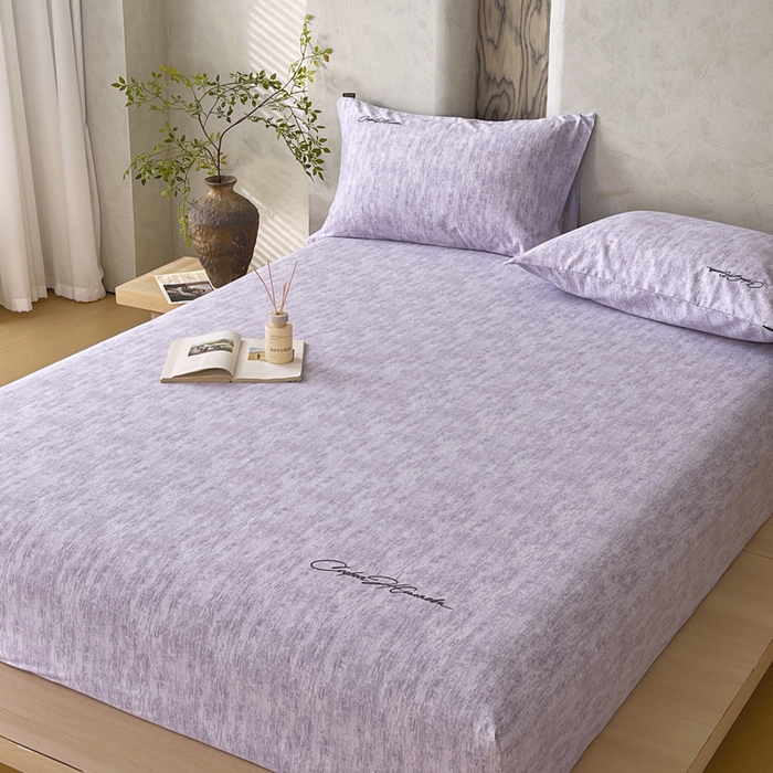 91家纺网 家纺一手货源 找家纺 春皖家纺 2026春夏新款天丝棉刺绣单床笠 床笠单件 曼妮-紫