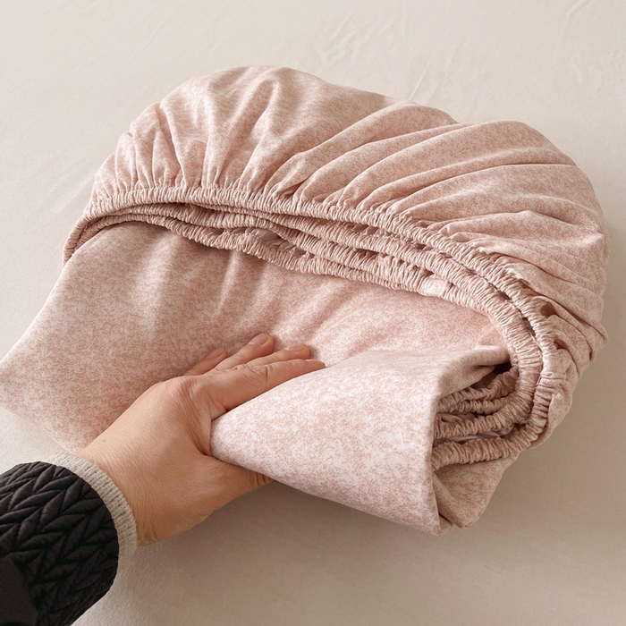 91家纺网 家纺一手货源 找家纺 春皖家纺 2026春夏新款天丝棉刺绣单床笠 床笠单件 曼妮-贝壳色