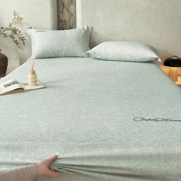 91家纺网 家纺一手货源 找家纺 春皖家纺 2026春夏新款天丝棉刺绣单床笠 床笠单件 曼妮-绿萝纱