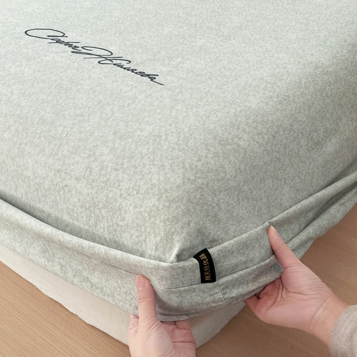 91家纺网 家纺一手货源 找家纺 春皖家纺 2026春夏新款天丝棉刺绣单床笠 床笠单件 曼妮-绿萝纱