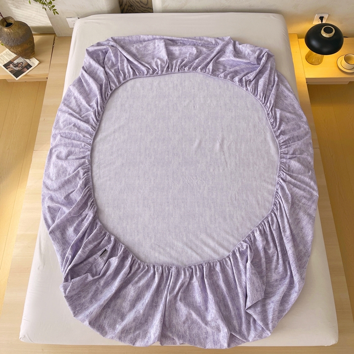 91家纺网 家纺一手货源 找家纺 春皖家纺 2026春夏新款天丝棉刺绣单床笠 床笠单件 曼妮-紫