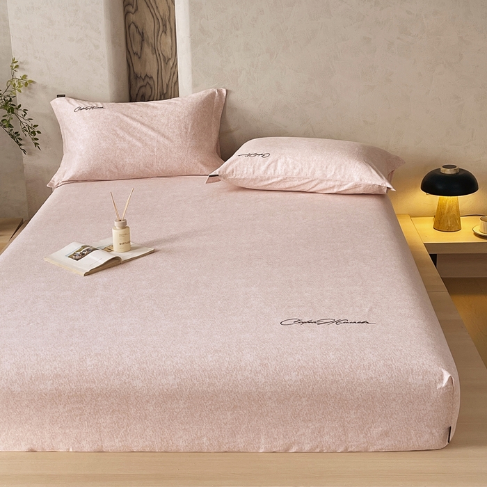 91家纺网 家纺一手货源 找家纺 春皖家纺 2026春夏新款天丝棉刺绣单床笠 床笠单件 曼妮-贝壳色