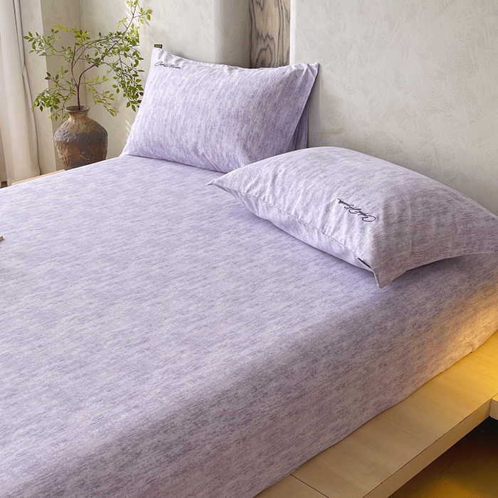 91家纺网 家纺一手货源 找家纺 春皖家纺 2026春夏新款天丝棉刺绣单床笠 床笠单件 曼妮-紫