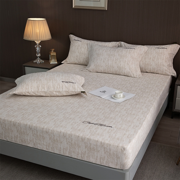 91家纺网 家纺一手货源 找家纺 春皖家纺 2026春夏新款天丝棉刺绣单床笠 床笠单件 亮绮黄