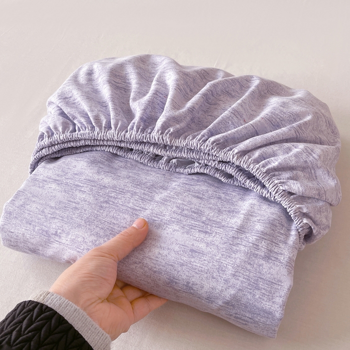 91家纺网 家纺一手货源 找家纺 春皖家纺 2026春夏新款天丝棉刺绣单床笠 床笠单件 曼妮-紫