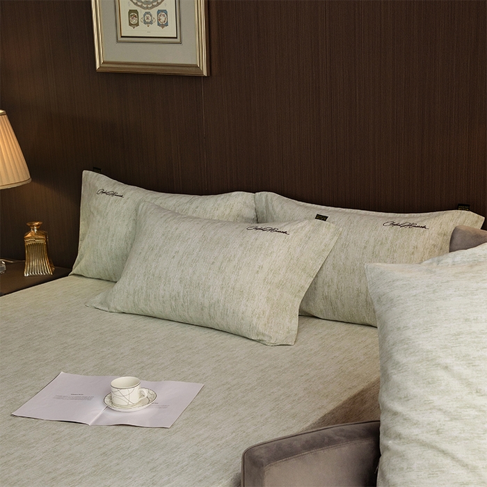 91家纺网 家纺一手货源 找家纺 春皖家纺 2026春夏新款天丝棉刺绣单床笠 床笠单件 苔绮绿