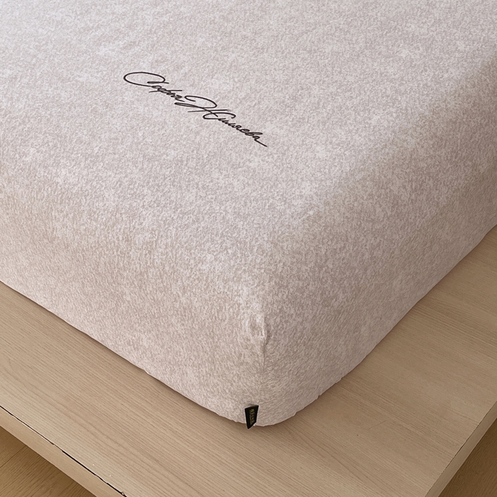 91家纺网 家纺一手货源 找家纺 春皖家纺 2026春夏新款天丝棉刺绣单床笠 床笠单件 曼妮-云褐色