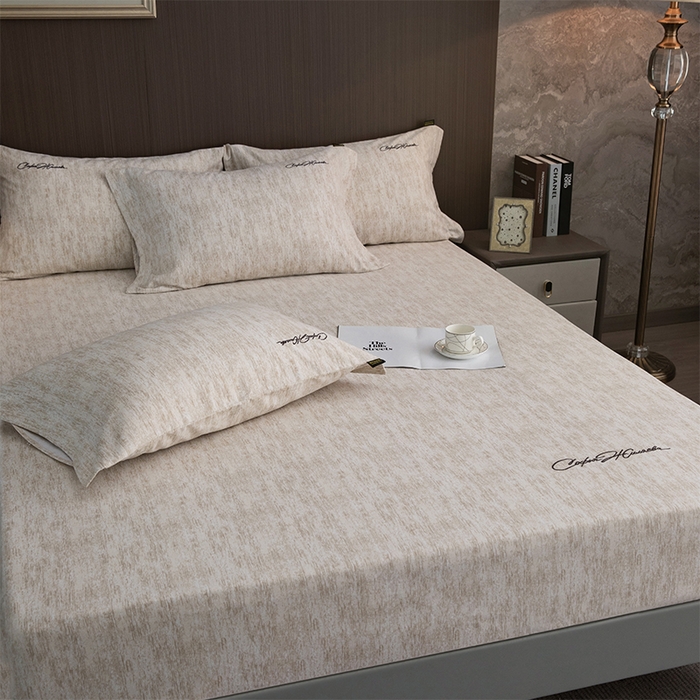 91家纺网 家纺一手货源 找家纺 春皖家纺 2026春夏新款天丝棉刺绣单床笠 床笠单件 亮绮黄