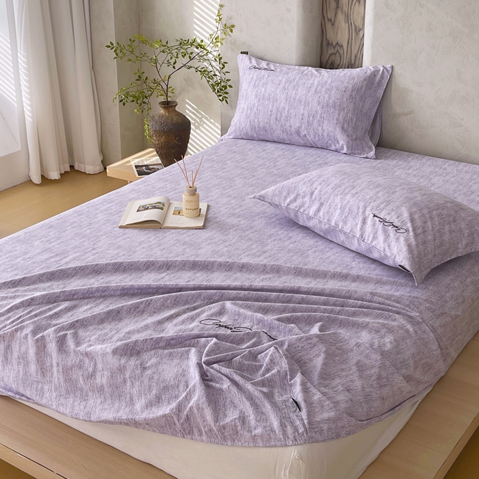 91家纺网 家纺一手货源 找家纺 春皖家纺 2026春夏新款天丝棉刺绣单床笠 床笠单件 曼妮-紫