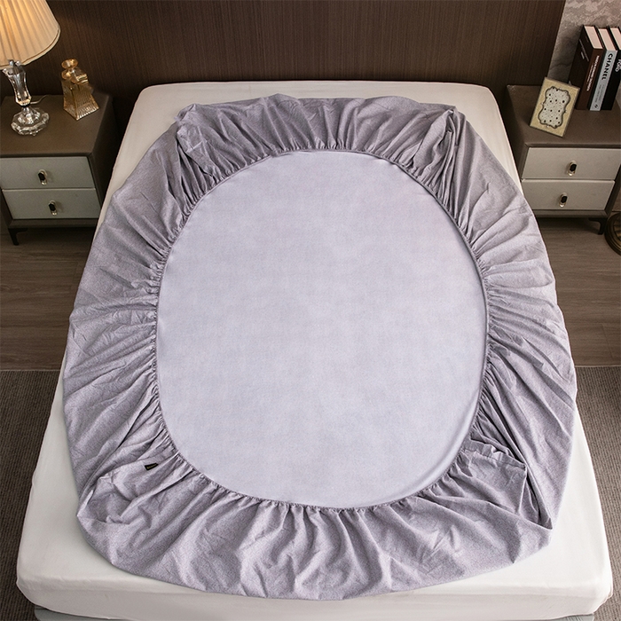 91家纺网 家纺一手货源 找家纺 春皖家纺 2026春夏新款天丝棉刺绣单床笠 床笠单件 钛绮灰