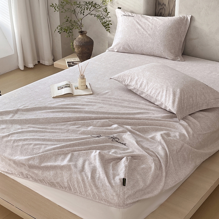 91家纺网 家纺一手货源 找家纺 春皖家纺 2026春夏新款天丝棉刺绣单床笠 床笠单件 曼妮-云褐色