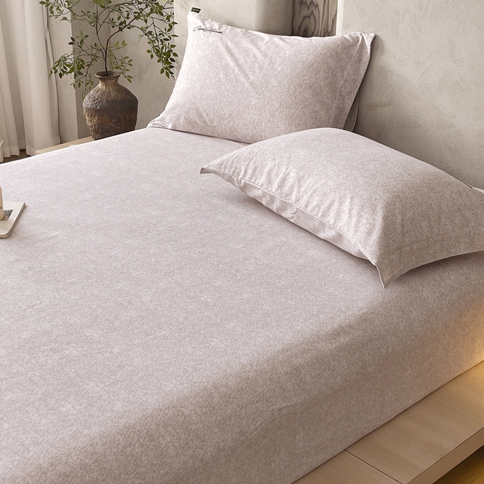 91家纺网 家纺一手货源 找家纺 春皖家纺 2026春夏新款天丝棉刺绣单床笠 床笠单件 曼妮-云褐色