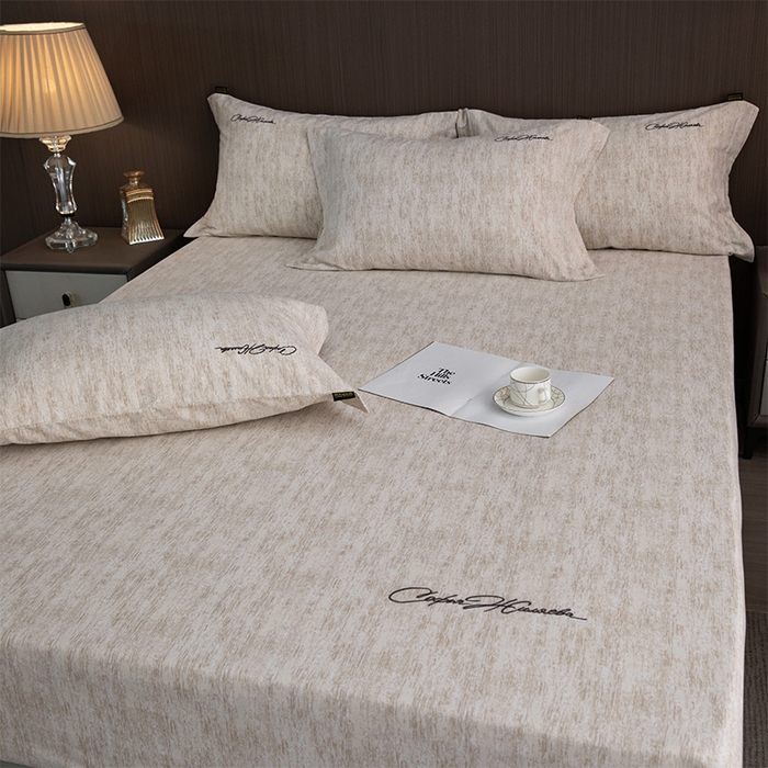 91家纺网 家纺一手货源 找家纺 春皖家纺 2026春夏新款天丝棉刺绣单床笠 床笠单件 亮绮黄