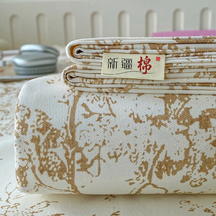 91家纺网 家纺一手货源 找家纺 棉乐町家居 2026春夏新款100%全棉纯棉老粗布床单凉席席子 暮色