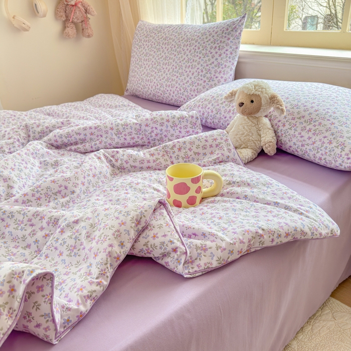 91家纺网 家纺一手货源 找家纺 梦舒阳家纺 2026新款仿棉夏凉被古法水洗棉夏被空调被跑量款 紫萱