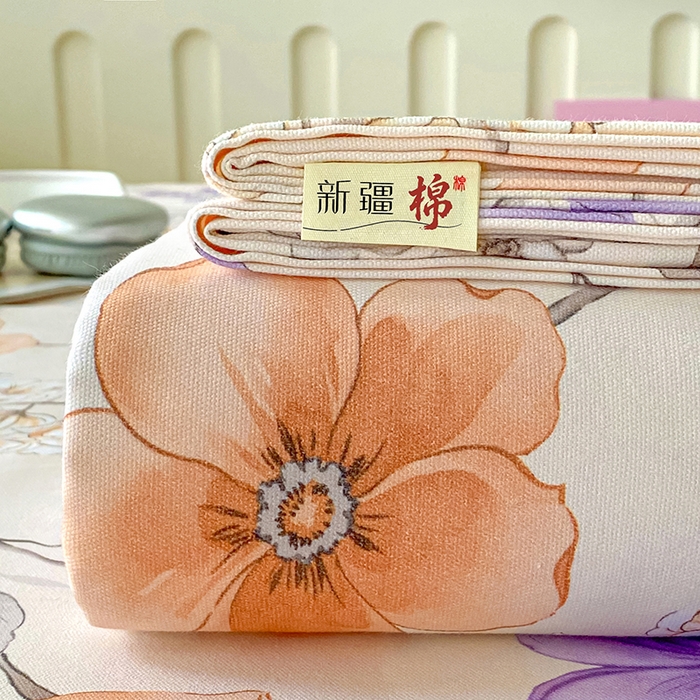棉乐町家居 2026春夏新款100%全棉纯棉老粗布床单凉席席子 洛神花间