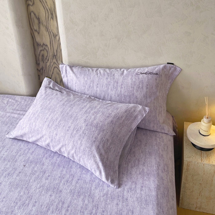 91家纺网 家纺一手货源 找家纺 春皖家纺 2026春夏新款天丝棉刺绣单枕套 枕套单件 曼妮-紫