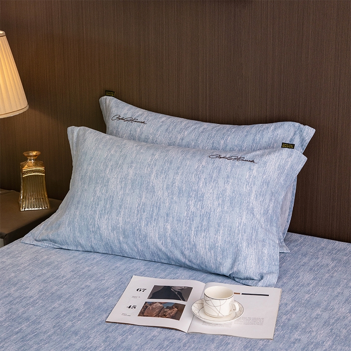 91家纺网 家纺一手货源 找家纺 春皖家纺 2026春夏新款天丝棉刺绣单枕套 枕套单件 宝绮蓝