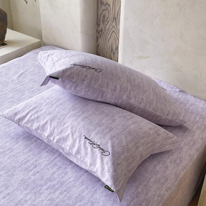 91家纺网 家纺一手货源 找家纺 春皖家纺 2026春夏新款天丝棉刺绣单枕套 枕套单件 曼妮-紫