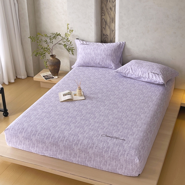 91家纺网 家纺一手货源 找家纺 春皖家纺 2026春夏新款天丝棉刺绣单枕套 枕套单件 曼妮-紫