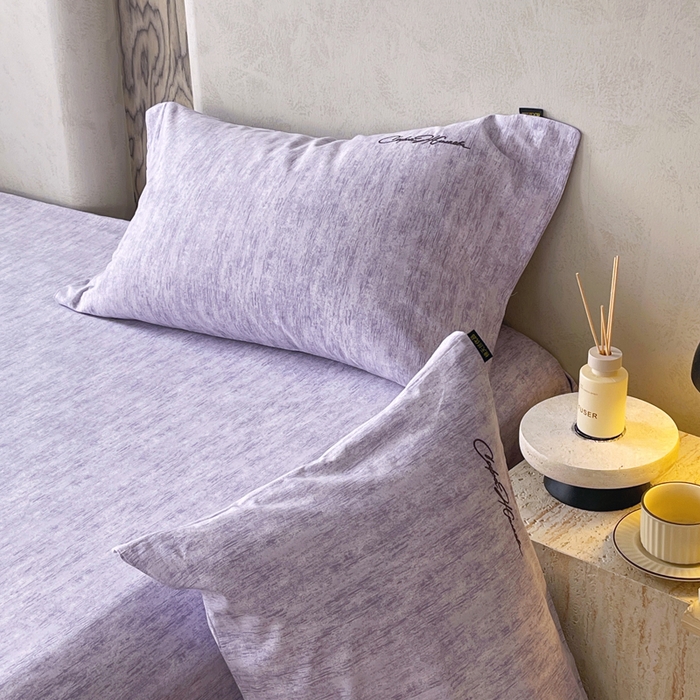 91家纺网 家纺一手货源 找家纺 春皖家纺 2026春夏新款天丝棉刺绣单枕套 枕套单件 曼妮-紫