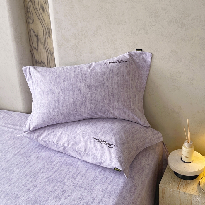 91家纺网 家纺一手货源 找家纺 春皖家纺 2026春夏新款天丝棉刺绣单枕套 枕套单件 曼妮-紫