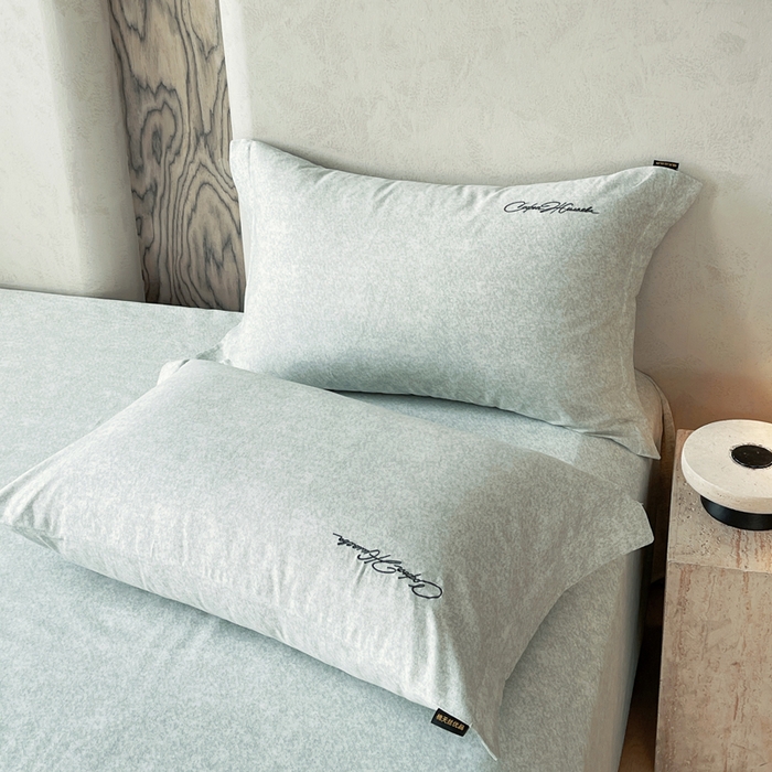 春皖家纺 2026春夏新款天丝棉刺绣单枕套 枕套单件 曼妮-绿萝纱