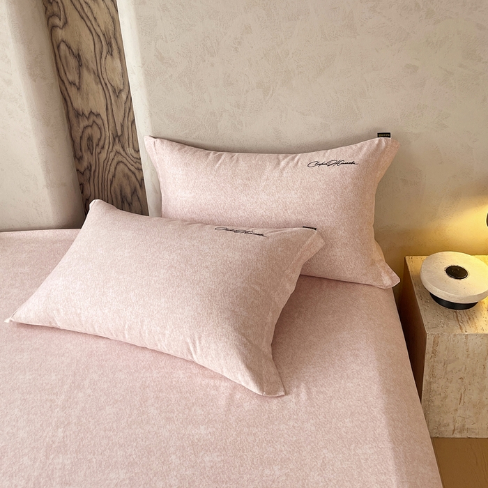 91家纺网 家纺一手货源 找家纺 春皖家纺 2026春夏新款天丝棉刺绣单枕套 枕套单件 曼妮-贝壳色