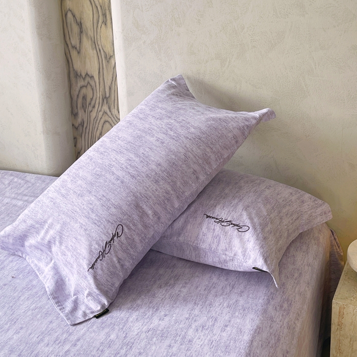 91家纺网 家纺一手货源 找家纺 春皖家纺 2026春夏新款天丝棉刺绣单枕套 枕套单件 曼妮-紫