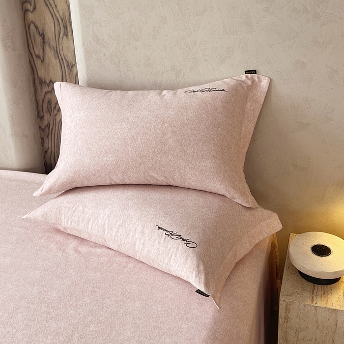 91家纺网 家纺一手货源 找家纺 春皖家纺 2026春夏新款天丝棉刺绣单枕套 枕套单件 曼妮-贝壳色