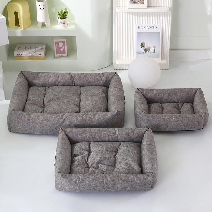 91家纺网 家纺一手货源 找家纺 永光家居 2026新款仿麻宠物窝猫窝狗窝四季通用猫咪用品狗狗用品 烟灰色 40x50cm