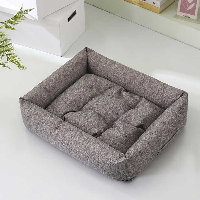 永光家居 2026新款仿麻宠物窝猫窝狗窝四季通用猫咪用品狗狗用品 烟灰色 60x80cm