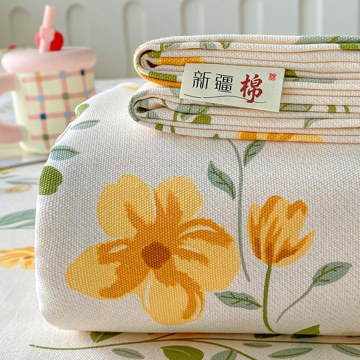 棉乐町家居 2026春夏新款100%全棉纯棉老粗布床单凉席席子 春色满园