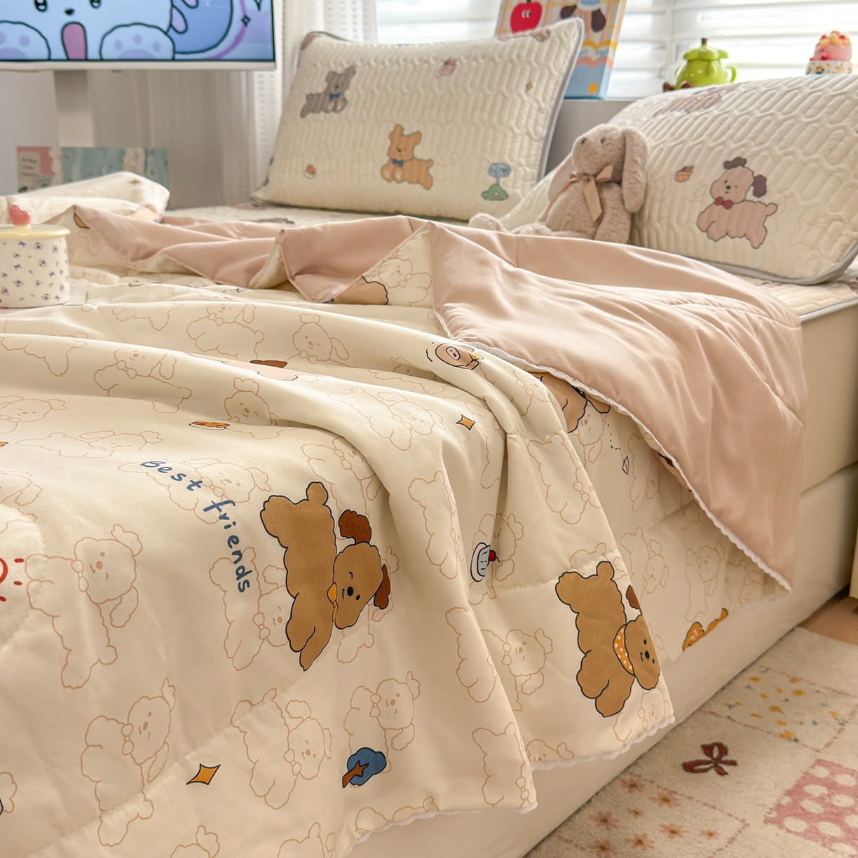 91家纺网 家纺一手货源 找家纺 （总）慕尚家纺 2026新款乳胶凉席夏被空调被夏凉被套装组合