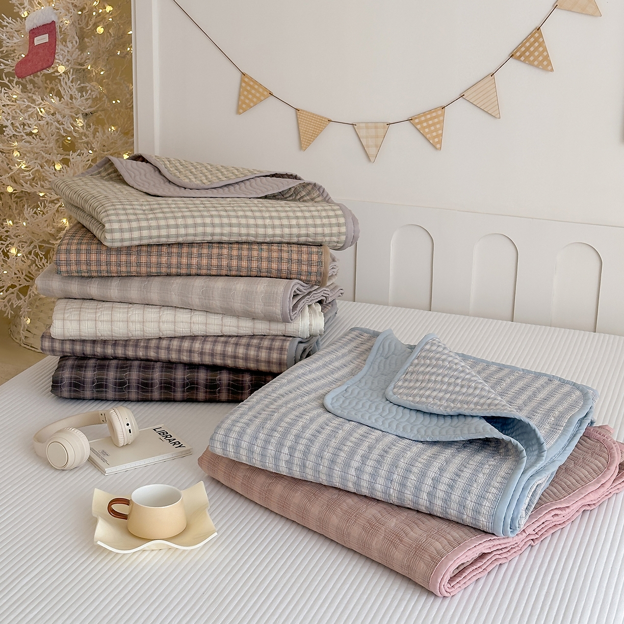 91家纺网 家纺一手货源 找家纺 （总）欣宜家纺 2026新款A类全棉纯棉水洗棉夹棉床盖三件套床褥子软床垫