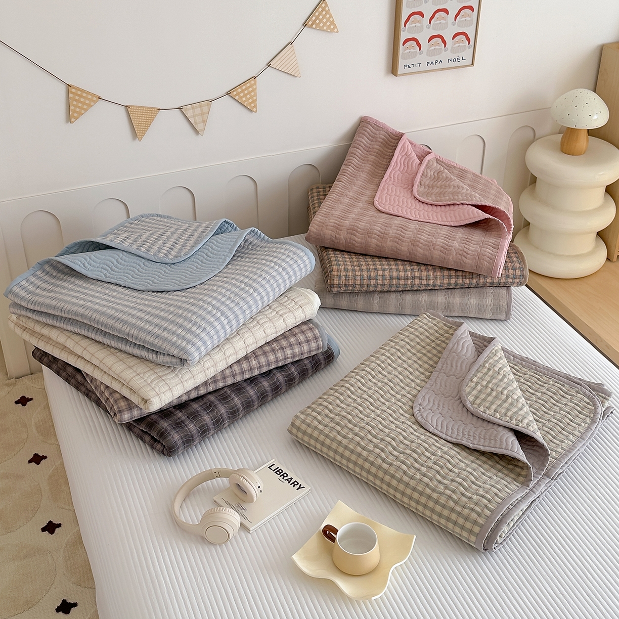 91家纺网 家纺一手货源 找家纺 （总）欣宜家纺 2026新款A类全棉纯棉水洗棉夹棉床盖三件套床褥子软床垫