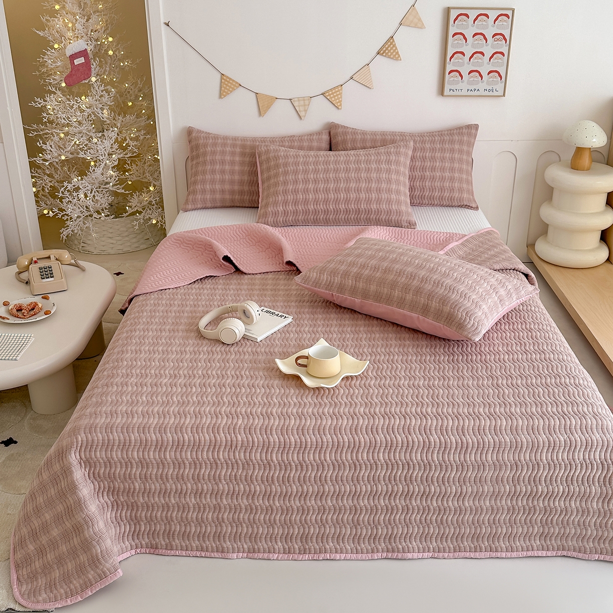 91家纺网 家纺一手货源 找家纺 （总）欣宜家纺 2026新款A类全棉纯棉水洗棉夹棉床盖三件套床褥子软床垫