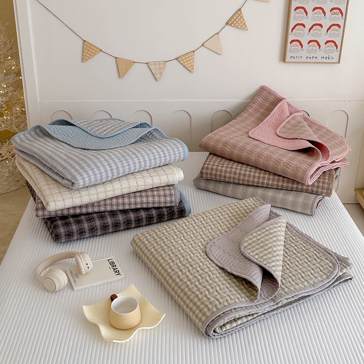 91家纺网 家纺一手货源 找家纺 欣宜家纺 2026新款A类全棉纯棉水洗棉夹棉床盖三件套床褥子软床垫 组合图仅供展示不可下单