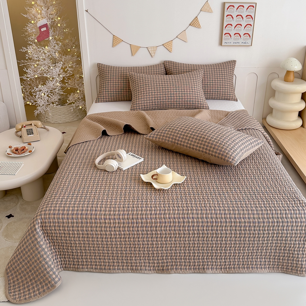 91家纺网 家纺一手货源 找家纺 （总）欣宜家纺 2026新款A类全棉纯棉水洗棉夹棉床盖三件套床褥子软床垫