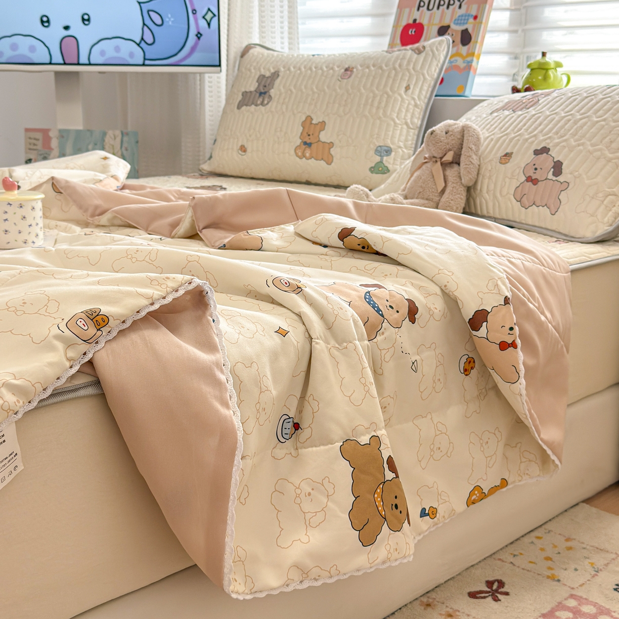 91家纺网 家纺一手货源 找家纺 （总）慕尚家纺 2026新款乳胶凉席夏被空调被夏凉被套装组合