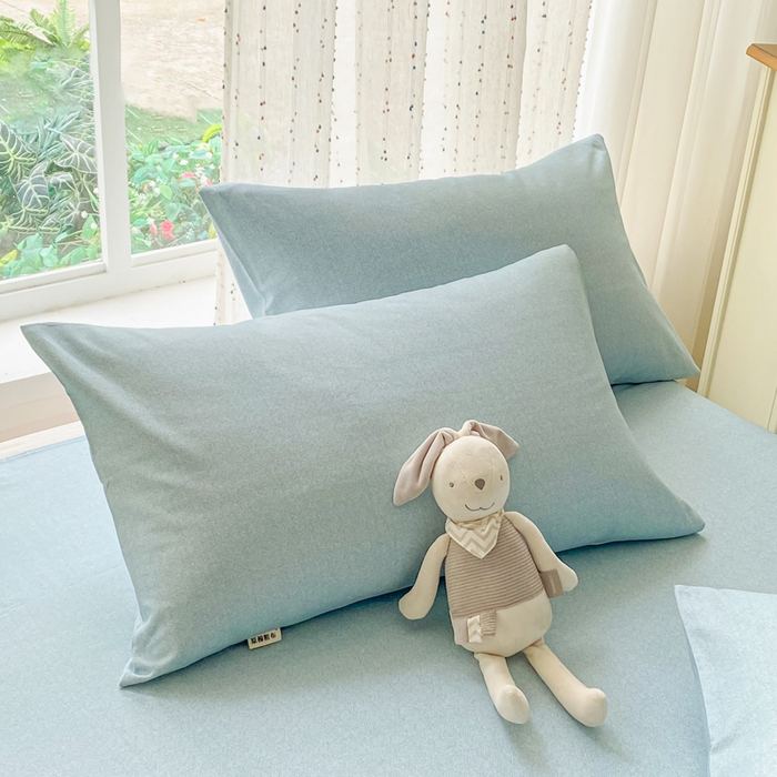 91家纺网 家纺一手货源 找家纺 棉乐町家居 2026春夏新款100%全棉纯棉老粗布床单凉席席子 蓝调