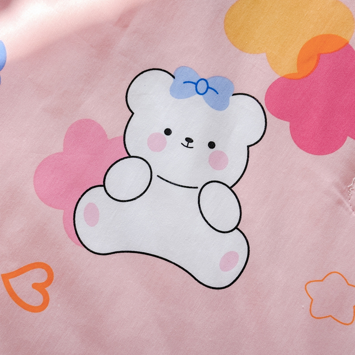 91家纺网 家纺一手货源 找家纺 春妮家纺 2026新款全棉花边儿童幼儿园小被子夏被空调被夏凉被 彩虹小熊